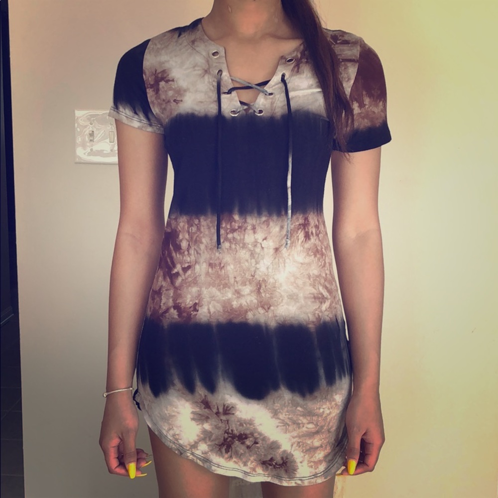 The dye shirt dress